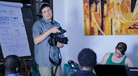 Workshop training at Yole Africa youth empowerment program