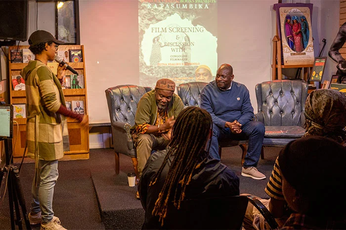 Yole Africa film screening discussion panel featuring community members at Ishango Encounter film festival eastern Congo