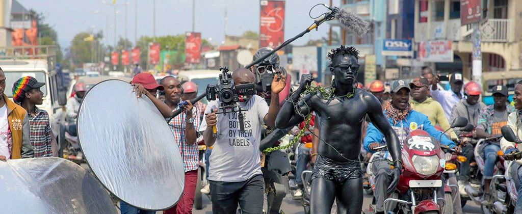 Yole Africa street performance film production in Goma Congo