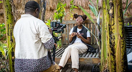 Filmmaking training interview session at Yole Africa educational center eastern Congo
